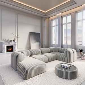 LINEN Fine Stripes Grey Bold