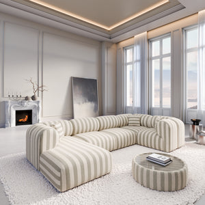 LINEN Stripes Beige Sand
