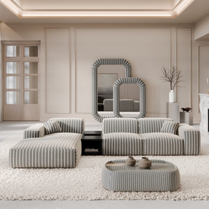 LINEN Fine Stripes Grey Bold