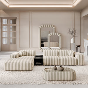 LINEN Stripes Beige Sand