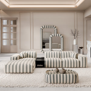 LINEN Stripes Grey Sand