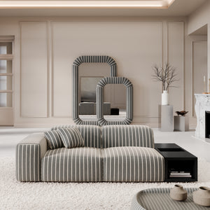 LINEN Fine Stripes Grey Bold
