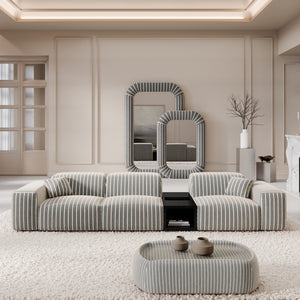 LINEN Fine Stripes Grey Bold