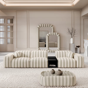 LINEN Stripes Beige Sand