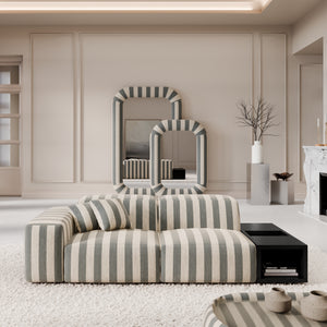 LINEN Stripes Grey Sand