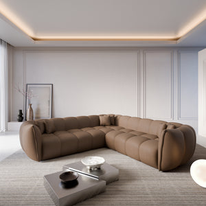 REAL LEATHER Choco Brown