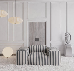 STRUCTURED FABRIC Stripes Grey Sand