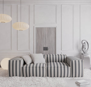 STRUCTURED FABRIC Stripes Grey Sand