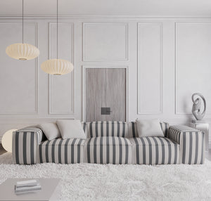 STRUCTURED FABRIC Stripes Grey Sand