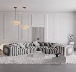 STRUCTURED FABRIC Stripes Grey Sand
