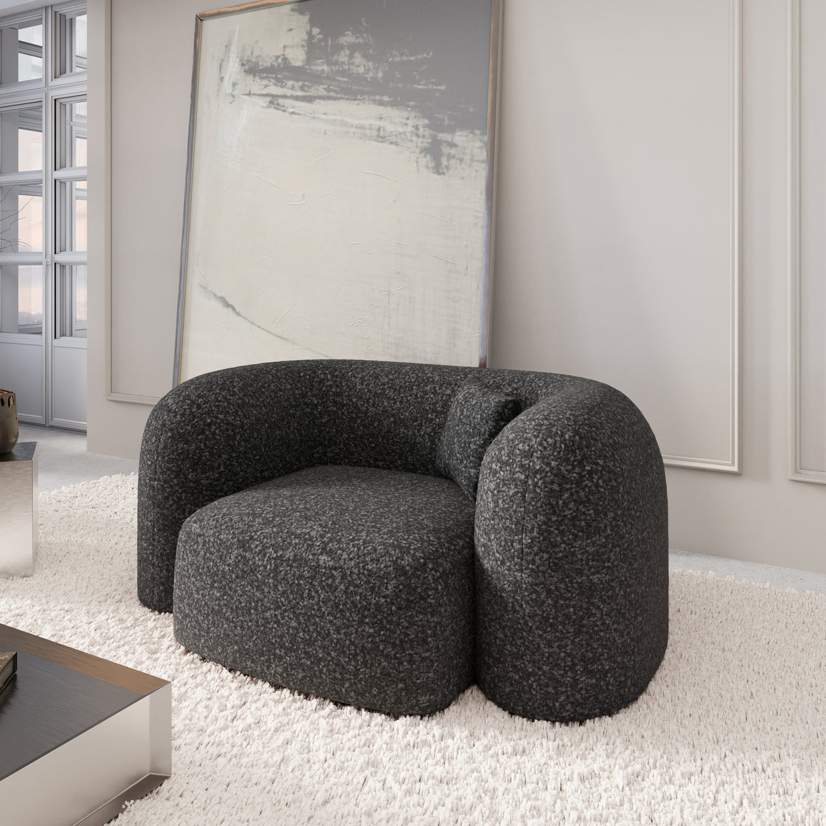 Sofa Madera 1 Seater - BOUCLE Graphite - Room View
