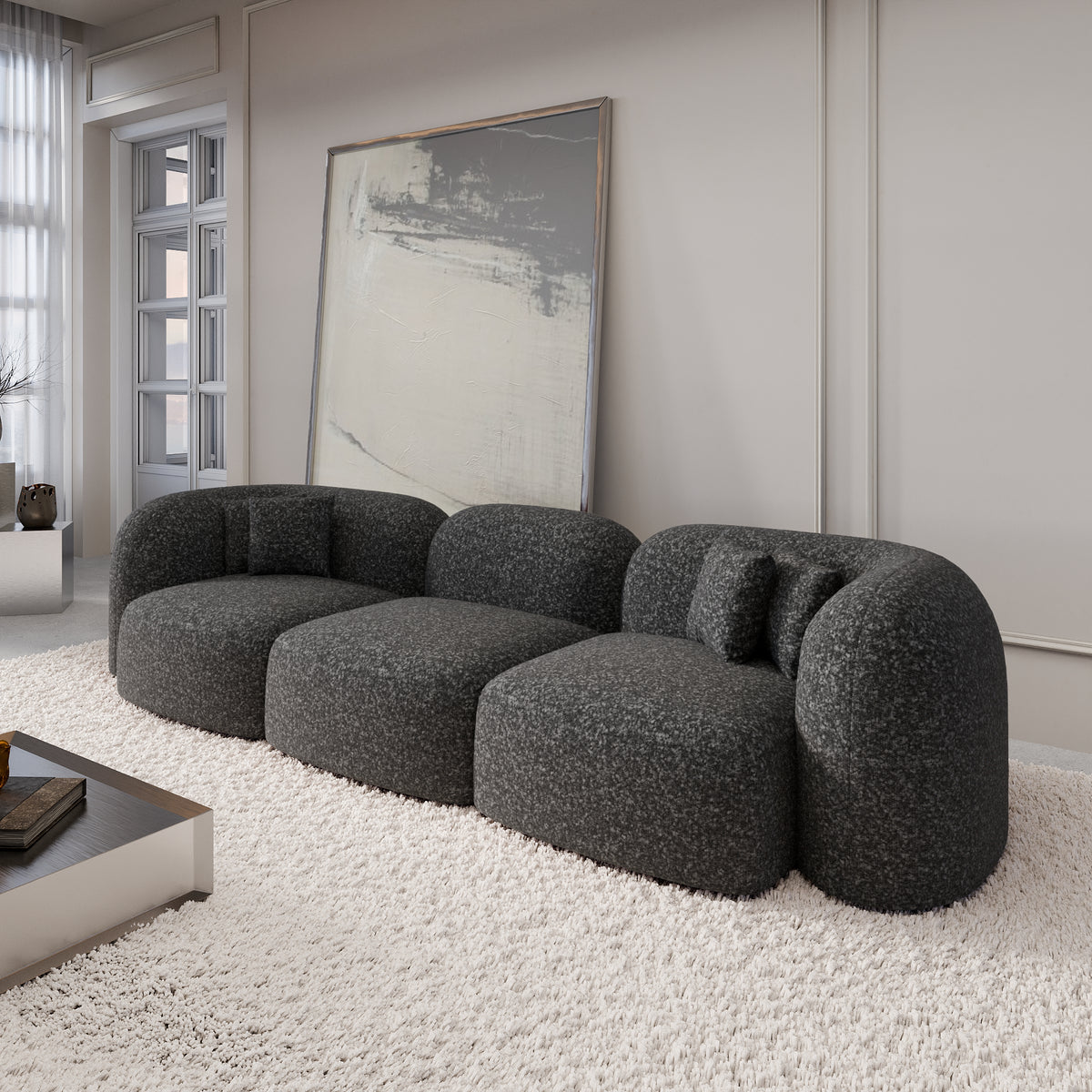Sofa Madera 4 Seater - BOUCLE Graphite - Room View