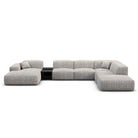 Sofa Malibu With Wood Application U Form XXL Lounge - BOUCLE COCO Off Grey / Left - View 2