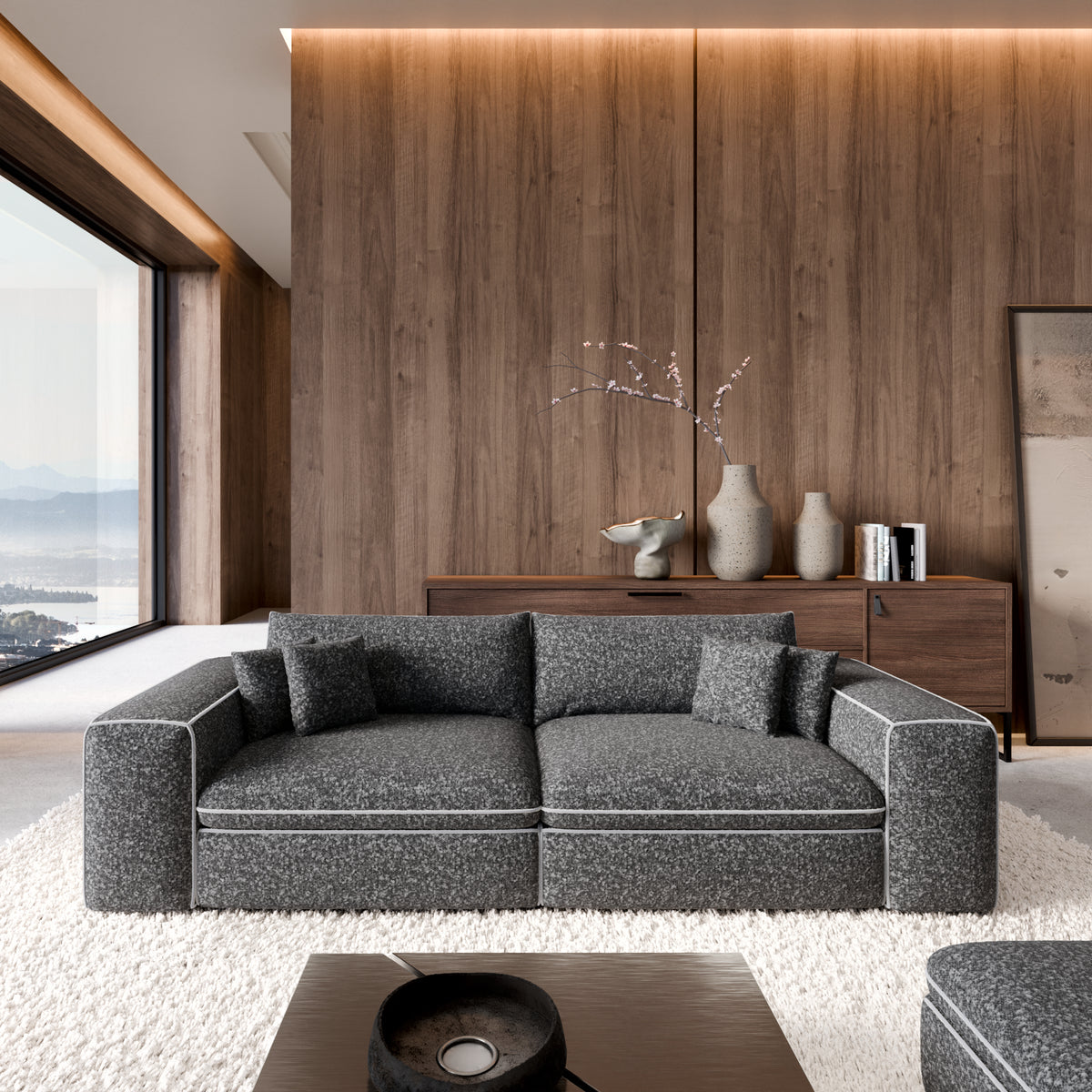 Sofa Domo 2 Seater - BOUCLE Graphite - Room View