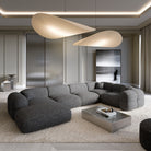 Sofa Monaco U Form - BOUCLE Graphite / Left - Room View