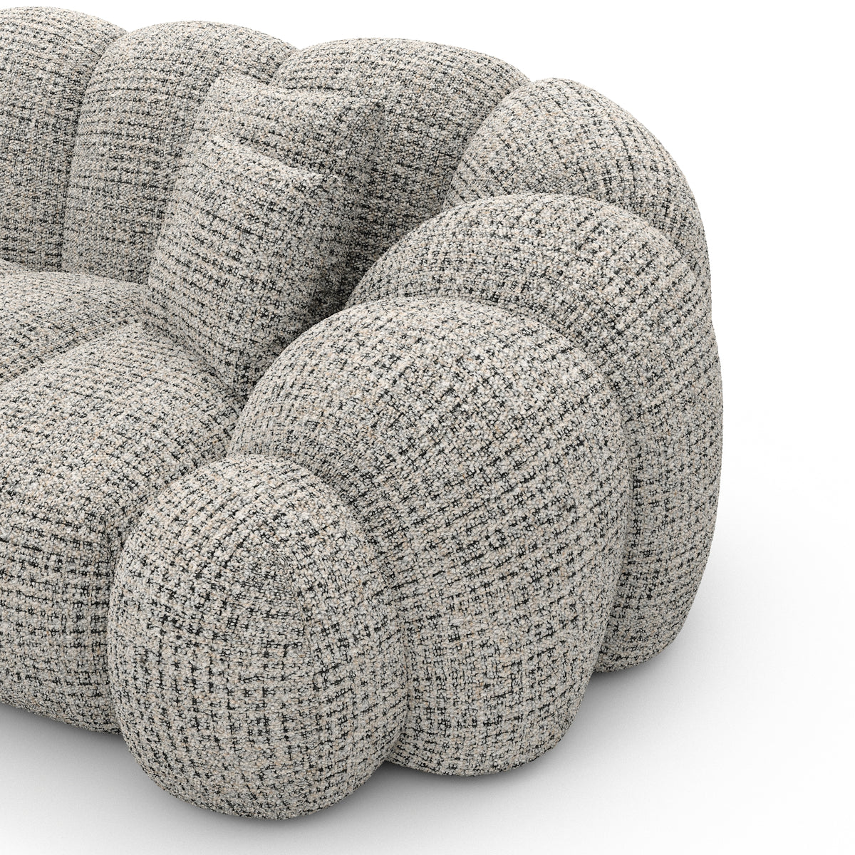 Sofa Velora Corner Form - BOUCLE COCO Off Grey - Closeup